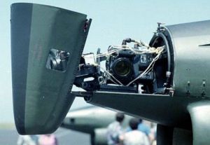 3 of the 4 Vinten recon cameras on the Fiat G.91R. The 4th is on the bottom of the plane.